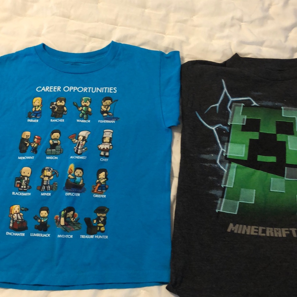 2 nice used boys Minecraft t-shirts